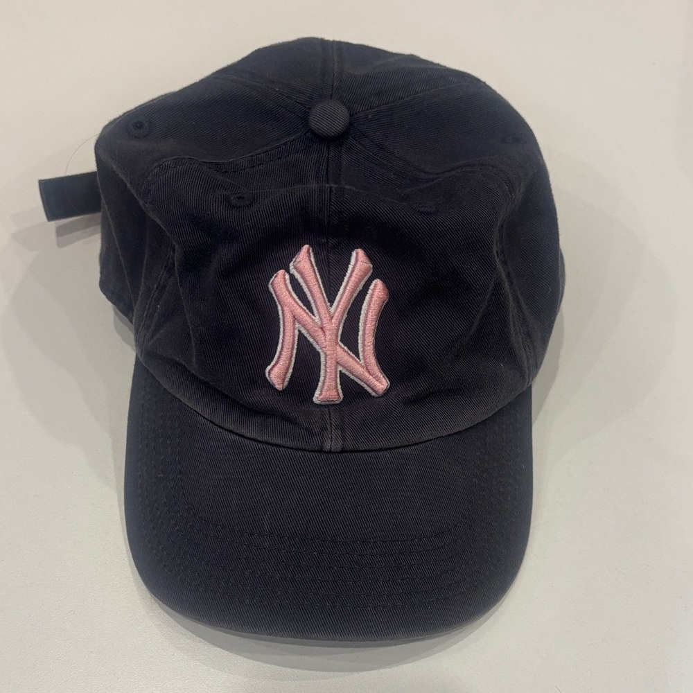 Stylish Black Cap with Pink Logo